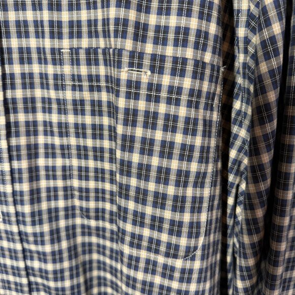 Gander Mountain Mens Plaid Button Front Top 2XL Blue/Brown Wrinkle Resistant - Picture 6 of 12
